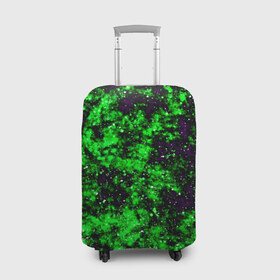 Чехол для чемодана 3D с принтом Green color в Петрозаводске, 86% полиэфир, 14% спандекс | двустороннее нанесение принта, прорези для ручек и колес | гранж | зеленый | краска | новые | текстуры | цветные