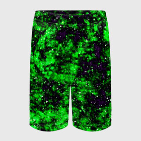 Детские спортивные шорты 3D с принтом Green color в Петрозаводске,  100% полиэстер
 | пояс оформлен широкой мягкой резинкой, ткань тянется
 | гранж | зеленый | краска | новые | текстуры | цветные