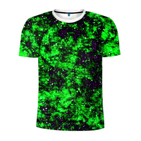 Мужская футболка 3D спортивная с принтом Green color в Петрозаводске, 100% полиэстер с улучшенными характеристиками | приталенный силуэт, круглая горловина, широкие плечи, сужается к линии бедра | гранж | зеленый | краска | новые | текстуры | цветные