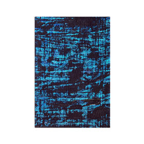 Обложка для паспорта матовая кожа с принтом Джинсовый в Петрозаводске, натуральная матовая кожа | размер 19,3 х 13,7 см; прозрачные пластиковые крепления | blue | grunge | джинсы | краска