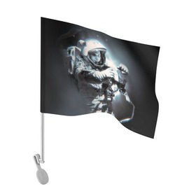 Флаг для автомобиля с принтом Гагарин 5 в Петрозаводске, 100% полиэстер | Размер: 30*21 см | 12 апреля | гагарин | день космонавтики | космонавт | космонавтика | космос | юра | юрий