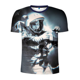Мужская футболка 3D спортивная с принтом Гагарин 5 в Петрозаводске, 100% полиэстер с улучшенными характеристиками | приталенный силуэт, круглая горловина, широкие плечи, сужается к линии бедра | 12 апреля | гагарин | день космонавтики | космонавт | космонавтика | космос | юра | юрий