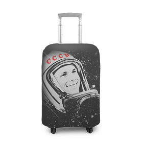 Чехол для чемодана 3D с принтом Гагарин 6 в Петрозаводске, 86% полиэфир, 14% спандекс | двустороннее нанесение принта, прорези для ручек и колес | 12 апреля | гагарин | день космонавтики | космонавт | космонавтика | космос | юра | юрий