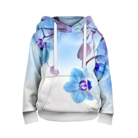 Детская толстовка 3D с принтом Голубая орхидея в Петрозаводске, 100% полиэстер | двухслойный капюшон со шнурком для регулировки, мягкие манжеты на рукавах и по низу толстовки, спереди карман-кенгуру с мягким внутренним слоем | голубая орхидея | красота | орхидеи | природа | цветок | цветочек | цветы
