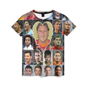 Женская футболка 3D с принтом Франческо Тотти - лучший в Петрозаводске, 100% полиэфир ( синтетическое хлопкоподобное полотно) | прямой крой, круглый вырез горловины, длина до линии бедер | francesco totti | лучший футболист | любимый игрок | сердце | франческо тотти | футбол | я люблю