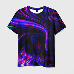 Мужская футболка 3D с принтом Цветные разводы в Петрозаводске, 100% полиэфир | прямой крой, круглый вырез горловины, длина до линии бедер | Тематика изображения на принте: гранж | краска | разводы | цветные
