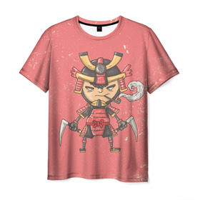 Мужская футболка 3D с принтом Самурай в Петрозаводске, 100% полиэфир | прямой крой, круглый вырез горловины, длина до линии бедер | ninja | samurai | мудрость | ниндзя | самурай