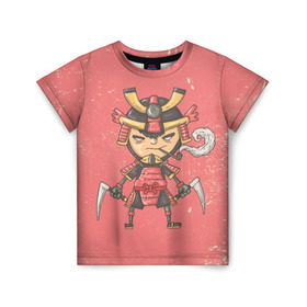 Детская футболка 3D с принтом Самурай в Петрозаводске, 100% гипоаллергенный полиэфир | прямой крой, круглый вырез горловины, длина до линии бедер, чуть спущенное плечо, ткань немного тянется | ninja | samurai | мудрость | ниндзя | самурай