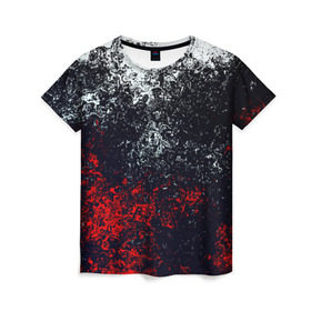 Женская футболка 3D с принтом Брызги красок в Петрозаводске, 100% полиэфир ( синтетическое хлопкоподобное полотно) | прямой крой, круглый вырез горловины, длина до линии бедер | гранж | краска | новые | прикольные | текстуры | цветные