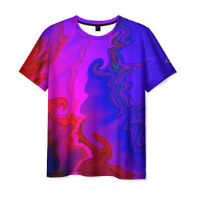 Мужская футболка 3D с принтом Разводы красок в Петрозаводске, 100% полиэфир | прямой крой, круглый вырез горловины, длина до линии бедер | акварель | разводы | штрихи