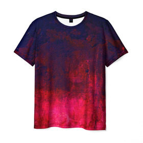 Мужская футболка 3D с принтом Красная краска в Петрозаводске, 100% полиэфир | прямой крой, круглый вырез горловины, длина до линии бедер | гранж | краска | новые | прикольные | текстуры | цветные