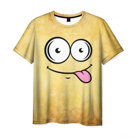 Мужская футболка 3D с принтом Кайфушки в Петрозаводске, 100% полиэфир | прямой крой, круглый вырез горловины, длина до линии бедер | Тематика изображения на принте: веселье | кайфушки | мордочка | позитив | прикол | рожица | смайл | смех | улыбка | умора | хорошее настроение | юмор