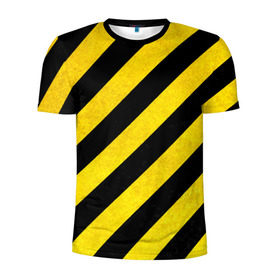 Мужская футболка 3D спортивная с принтом Полоски в Петрозаводске, 100% полиэстер с улучшенными характеристиками | приталенный силуэт, круглая горловина, широкие плечи, сужается к линии бедра | абстракция | желтый | линии | полоски | черный