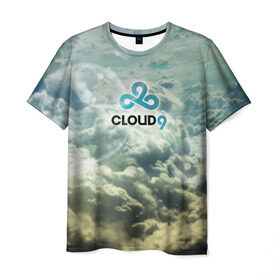 Мужская футболка 3D с принтом Cloud 9 в Петрозаводске, 100% полиэфир | прямой крой, круглый вырез горловины, длина до линии бедер | cloud 9 | counter | csgo | strike | team