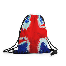 Рюкзак-мешок 3D с принтом Англия в Петрозаводске, 100% полиэстер | плотность ткани — 200 г/м2, размер — 35 х 45 см; лямки — толстые шнурки, застежка на шнуровке, без карманов и подкладки | англия | краска | модные | популярные | прикольные | стена | флаг