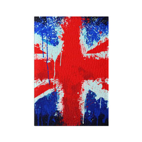 Обложка для паспорта матовая кожа с принтом Англия в Петрозаводске, натуральная матовая кожа | размер 19,3 х 13,7 см; прозрачные пластиковые крепления | англия | краска | модные | популярные | прикольные | стена | флаг