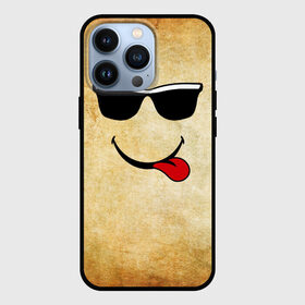 Чехол для iPhone 13 Pro с принтом Смайл в очках (L) в Петрозаводске,  |  | веселье | мордочка | очки | парная | позитив | прикол | рожица | смайл | смайл в очках | смех | улыбка | умора | хорошее настроение | юмор | язык