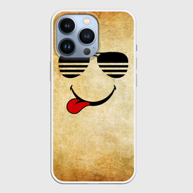 Чехол для iPhone 13 Pro с принтом Смайл в очках (R) в Петрозаводске,  |  | веселье | мордочка | очки | парная | позитив | прикол | рожица | смайл | смайл в очках | смех | улыбка | умора | хорошее настроение | юмор | язык
