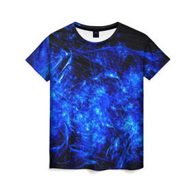 Женская футболка 3D с принтом Темная материя в Петрозаводске, 100% полиэфир ( синтетическое хлопкоподобное полотно) | прямой крой, круглый вырез горловины, длина до линии бедер | абстракции | материя | свет