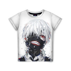 Детская футболка 3D с принтом Tokyo Ghoul в Петрозаводске, 100% гипоаллергенный полиэфир | прямой крой, круглый вырез горловины, длина до линии бедер, чуть спущенное плечо, ткань немного тянется | Тематика изображения на принте: anime | ghoul | tokyo | tokyo ghoul | гуль