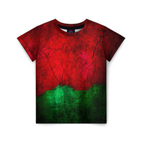 Детская футболка 3D с принтом Grunge color в Петрозаводске, 100% гипоаллергенный полиэфир | прямой крой, круглый вырез горловины, длина до линии бедер, чуть спущенное плечо, ткань немного тянется | гранж | краска | стена | цветные