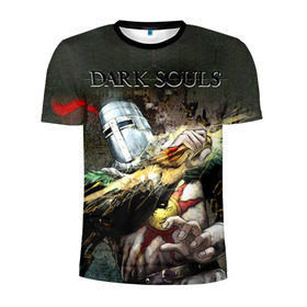 Мужская футболка 3D спортивная с принтом Dark Souls 5 в Петрозаводске, 100% полиэстер с улучшенными характеристиками | приталенный силуэт, круглая горловина, широкие плечи, сужается к линии бедра | dark souls | praise the sun | you died | дарк соулс