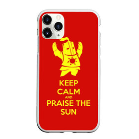 Чехол для iPhone 11 Pro матовый с принтом Keep calm and praise the sun в Петрозаводске, Силикон |  | dark souls