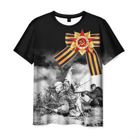 Мужская футболка 3D с принтом 9 мая 14 в Петрозаводске, 100% полиэфир | прямой крой, круглый вырез горловины, длина до линии бедер | великая отечественная | ветераны | война | день победы | память | победа | россия | ссср