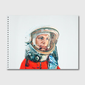 Альбом для рисования с принтом Гагарин в Петрозаводске, 100% бумага
 | матовая бумага, плотность 200 мг. | space | гагарин | космос | россия