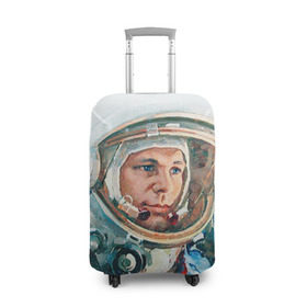 Чехол для чемодана 3D с принтом Гагарин в Петрозаводске, 86% полиэфир, 14% спандекс | двустороннее нанесение принта, прорези для ручек и колес | space | гагарин | космос | россия
