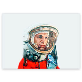 Поздравительная открытка с принтом Гагарин в Петрозаводске, 100% бумага | плотность бумаги 280 г/м2, матовая, на обратной стороне линовка и место для марки
 | Тематика изображения на принте: space | гагарин | космос | россия
