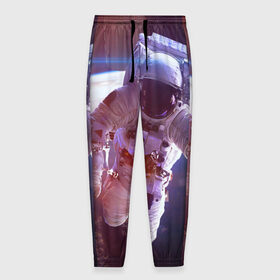 Мужские брюки 3D с принтом Космонавт в Петрозаводске, 100% полиэстер | манжеты по низу, эластичный пояс регулируется шнурком, по бокам два кармана без застежек, внутренняя часть кармана из мелкой сетки | галактика | звезды | земля | космонавт | космос
