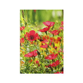 Обложка для паспорта матовая кожа с принтом Полевые цветы 5 в Петрозаводске, натуральная матовая кожа | размер 19,3 х 13,7 см; прозрачные пластиковые крепления | поле | полевые цветы | цветы