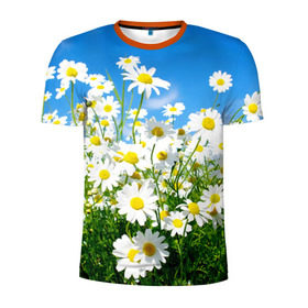 Мужская футболка 3D спортивная с принтом Полевые цветы 7 в Петрозаводске, 100% полиэстер с улучшенными характеристиками | приталенный силуэт, круглая горловина, широкие плечи, сужается к линии бедра | поле | полевые цветы | цветы