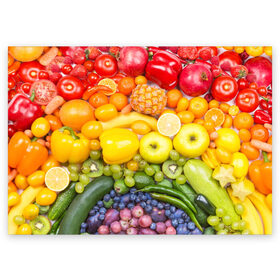 Поздравительная открытка с принтом Плоды в Петрозаводске, 100% бумага | плотность бумаги 280 г/м2, матовая, на обратной стороне линовка и место для марки
 | Тематика изображения на принте: овощи | фрукты | ягоды