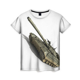 Женская футболка 3D с принтом Армата 2 в Петрозаводске, 100% полиэфир ( синтетическое хлопкоподобное полотно) | прямой крой, круглый вырез горловины, длина до линии бедер | 9 мая | armata | армата | военная техника | танк | техника