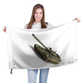 Флаг 3D с принтом Армата 2 в Петрозаводске, 100% полиэстер | плотность ткани — 95 г/м2, размер — 67 х 109 см. Принт наносится с одной стороны | 9 мая | armata | армата | военная техника | танк | техника