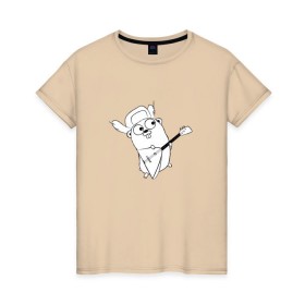Женская футболка хлопок с принтом Golang балалайка в Петрозаводске, 100% хлопок | прямой крой, круглый вырез горловины, длина до линии бедер, слегка спущенное плечо | go | golang