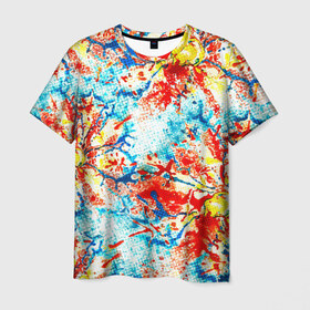Мужская футболка 3D с принтом Текстура из цветов в Петрозаводске, 100% полиэфир | прямой крой, круглый вырез горловины, длина до линии бедер | арт | искусство | композиция | краски | оформление | слой | текстура | трайбл | узор | фон | цветы