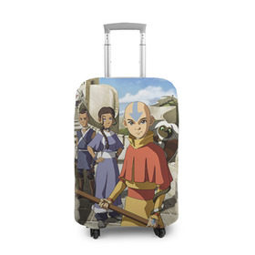 Чехол для чемодана 3D с принтом Легенда об Аанге в Петрозаводске, 86% полиэфир, 14% спандекс | двустороннее нанесение принта, прорези для ручек и колес | aang | avatar | аанг | аватар | анг | легенда об аанге | повелитель стихий