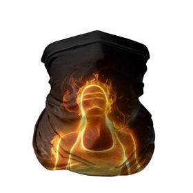 Бандана-труба 3D с принтом Пламенная медитация в Петрозаводске, 100% полиэстер, ткань с особыми свойствами — Activecool | плотность 150‒180 г/м2; хорошо тянется, но сохраняет форму | аштанга | здоровье | зож | йога | кундалини | лотос | медитация | огонь | пламя | силуэт | спорт | страсть | тонус