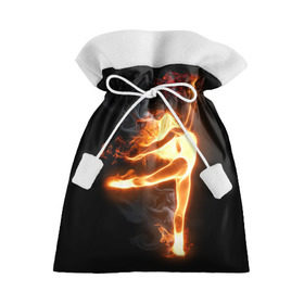 Подарочный 3D мешок с принтом Фитнес в Петрозаводске, 100% полиэстер | Размер: 29*39 см | грация | здоровье | зож | огонь | пламя | силуэт | спорт | страсть | танец | тонус | фитнес