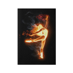 Обложка для паспорта матовая кожа с принтом Фитнес в Петрозаводске, натуральная матовая кожа | размер 19,3 х 13,7 см; прозрачные пластиковые крепления | грация | здоровье | зож | огонь | пламя | силуэт | спорт | страсть | танец | тонус | фитнес