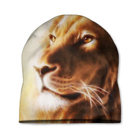 Шапка 3D с принтом Лев в Петрозаводске, 100% полиэстер | универсальный размер, печать по всей поверхности изделия | власть | джунгли | кошка | лев | мощь | отвага | сила | хищник | храбрость | царь зверей