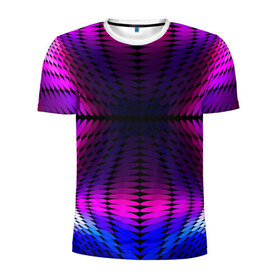 Мужская футболка 3D спортивная с принтом Оптические узоры в Петрозаводске, 100% полиэстер с улучшенными характеристиками | приталенный силуэт, круглая горловина, широкие плечи, сужается к линии бедра | 