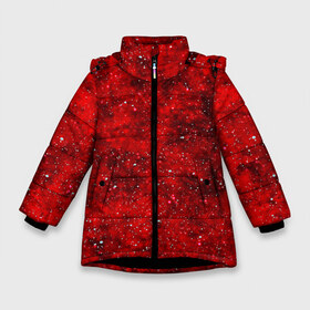Зимняя куртка для девочек 3D с принтом Red Star в Петрозаводске, ткань верха — 100% полиэстер; подклад — 100% полиэстер, утеплитель — 100% полиэстер. | длина ниже бедра, удлиненная спинка, воротник стойка и отстегивающийся капюшон. Есть боковые карманы с листочкой на кнопках, утяжки по низу изделия и внутренний карман на молнии. 

Предусмотрены светоотражающий принт на спинке, радужный светоотражающий элемент на пуллере молнии и на резинке для утяжки. | абстракция | арт | брызги | краска | красный | цветные
