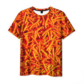Мужская футболка 3D с принтом Морковь в Петрозаводске, 100% полиэфир | прямой крой, круглый вырез горловины, длина до линии бедер | морковь | овощи | оранжевый | салат