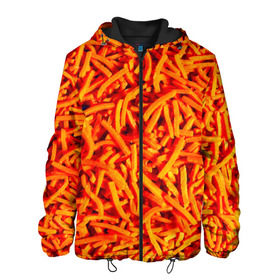 Мужская куртка 3D с принтом Морковь в Петрозаводске, ткань верха — 100% полиэстер, подклад — флис | прямой крой, подол и капюшон оформлены резинкой с фиксаторами, два кармана без застежек по бокам, один большой потайной карман на груди. Карман на груди застегивается на липучку | морковь | овощи | оранжевый | салат