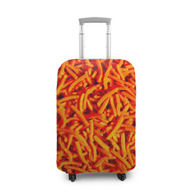Чехол для чемодана 3D с принтом Морковь в Петрозаводске, 86% полиэфир, 14% спандекс | двустороннее нанесение принта, прорези для ручек и колес | морковь | овощи | оранжевый | салат