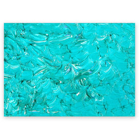 Поздравительная открытка с принтом Голубая краска в Петрозаводске, 100% бумага | плотность бумаги 280 г/м2, матовая, на обратной стороне линовка и место для марки
 | абстракция | абстракция красок | краска